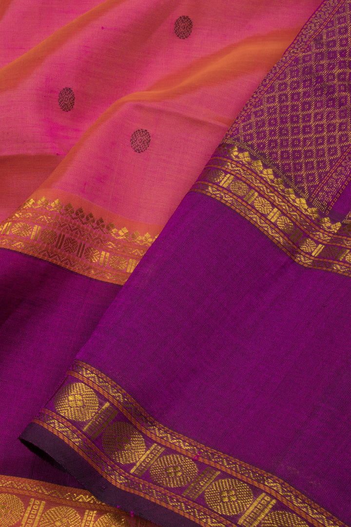 Pink Handloom Kanchi Silk Cotton Saree - Avishya