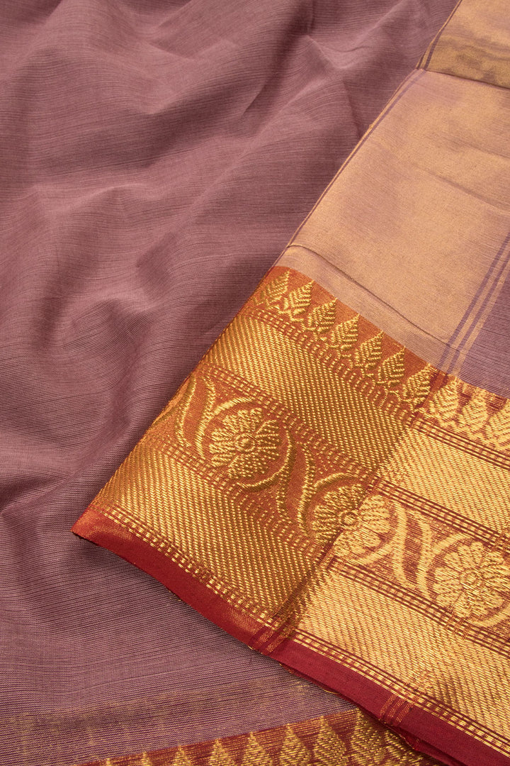 Purple Handwoven Kanchi Cotton Saree - Avishya