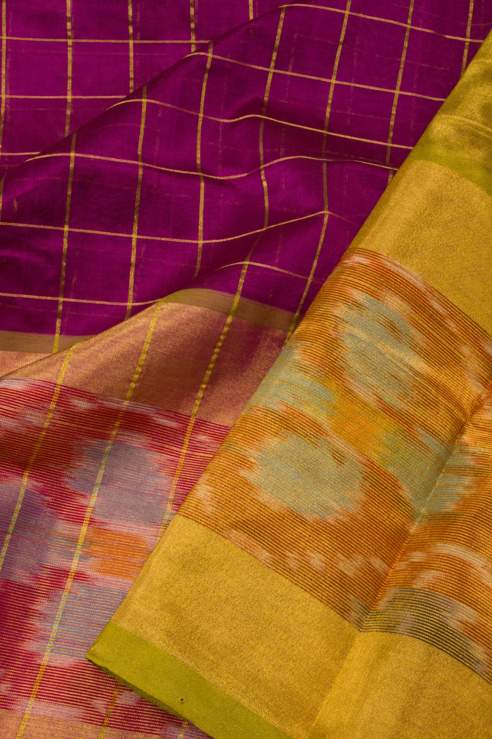 Purple Handloom Kanchi Silk Cotton Saree - Avishya