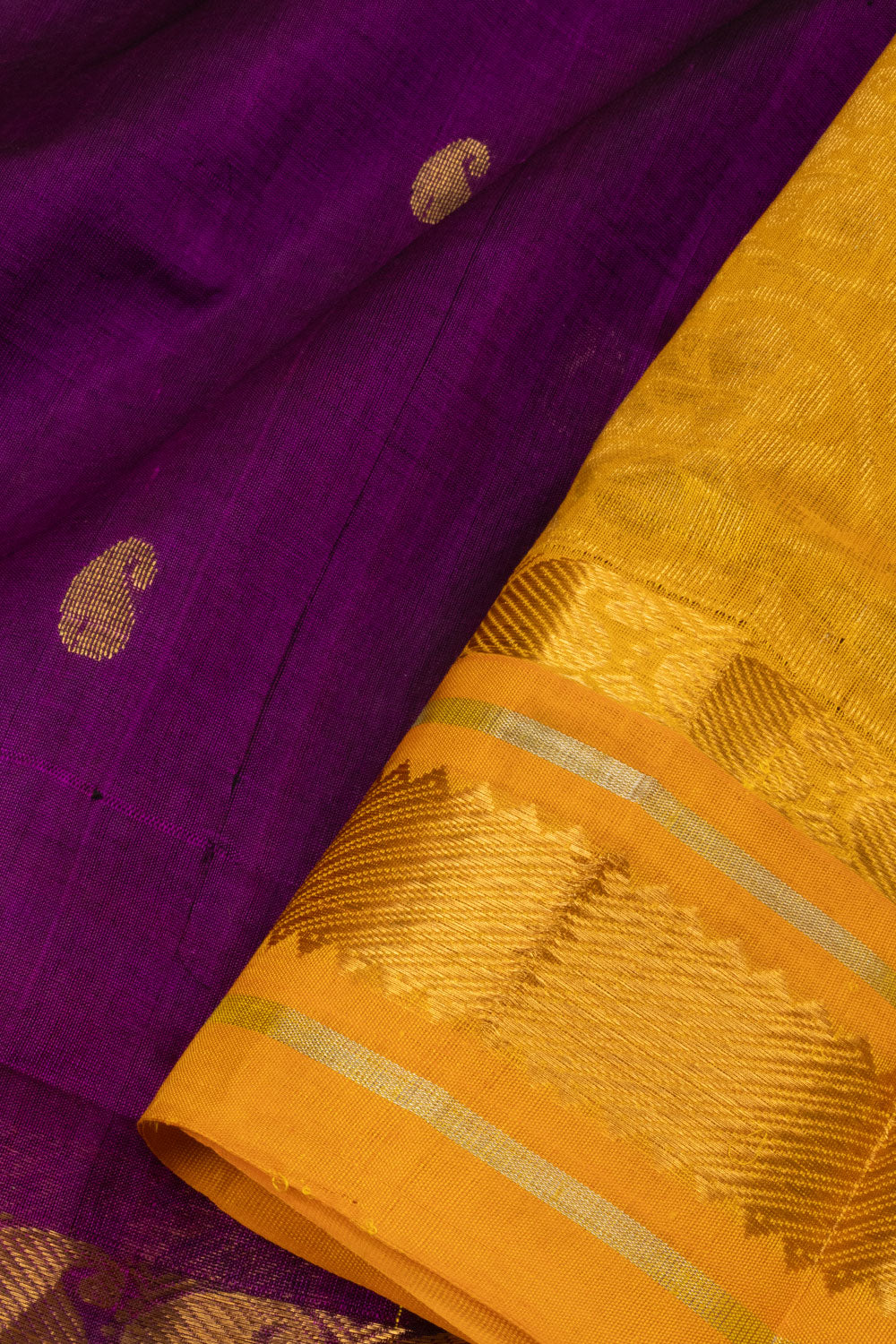 Purple Handloom Kanchi Silk Cotton Saree -Avishya