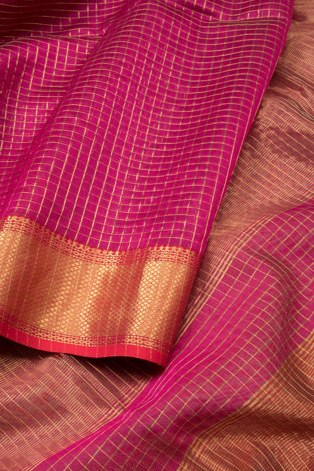 Purple Handloom Maheshwari Silk Cotton Saree - Avishya 