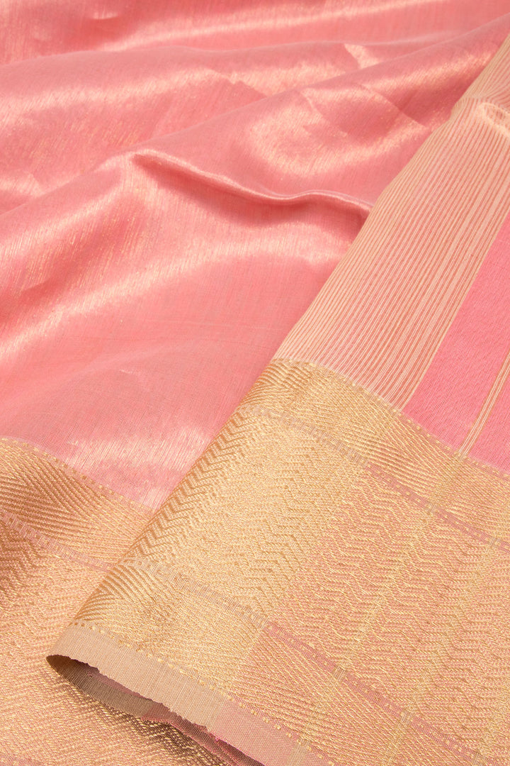 Pink Handloom Maheshwari Tissue Silk Saree - Avishya