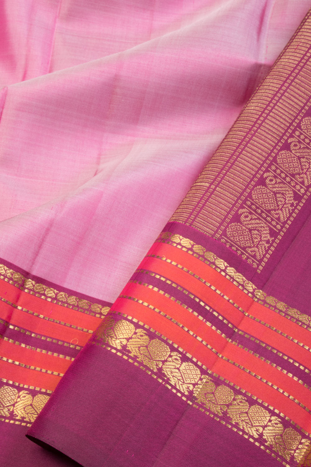 Pink Handloom Kanjivaram silk saree - Avishya