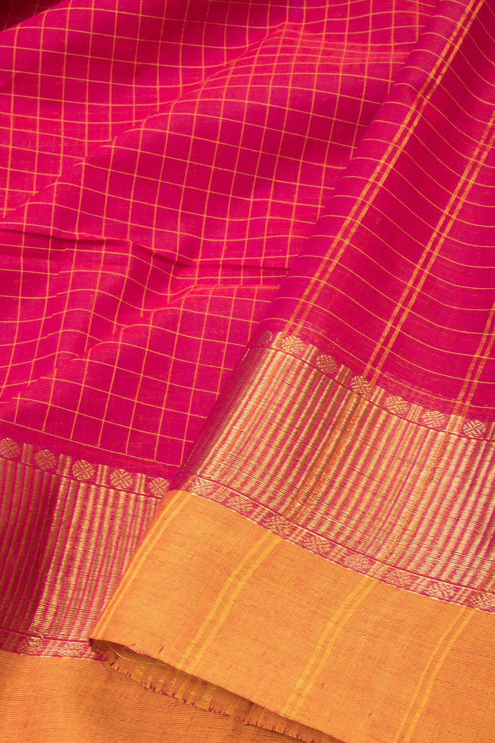 Red Handwoven Kanchi Cotton Saree - Avishya