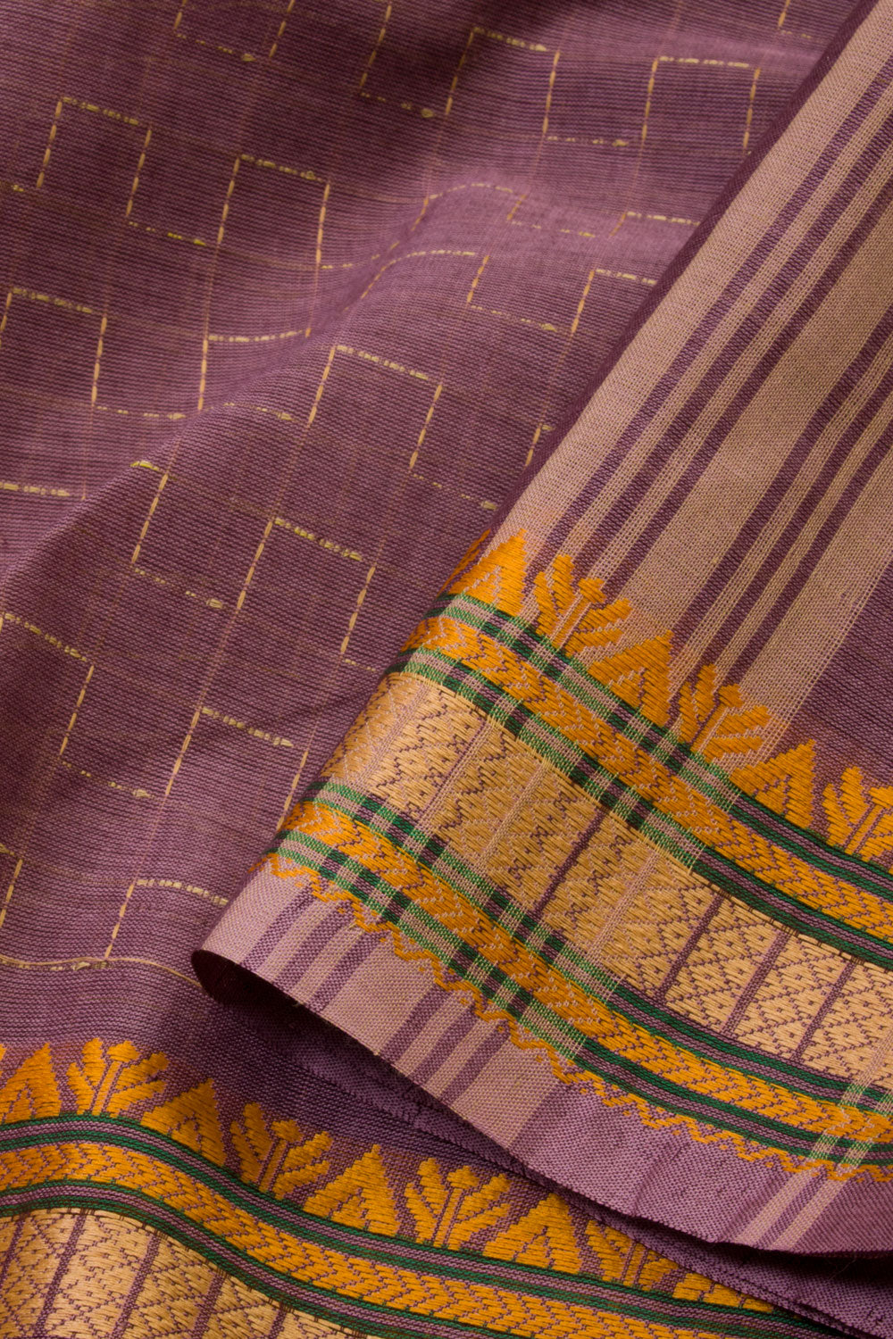 Pink Handwoven Kanchi Cotton Saree - Avishya