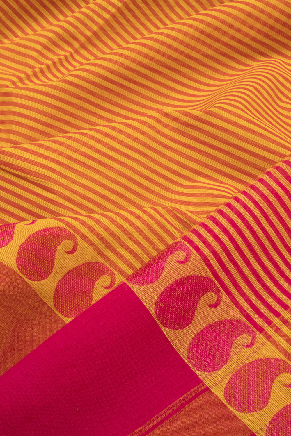 Yellow Handwoven Kanchi Cotton Saree - Avishya