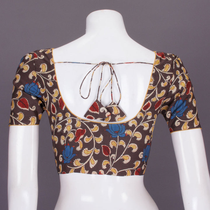 Handloom Kalamkari Printed Cotton Blouse - Avishya