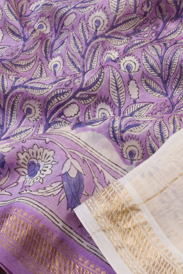 Purple Anokhi Hand Block Printed Saree - Avishya