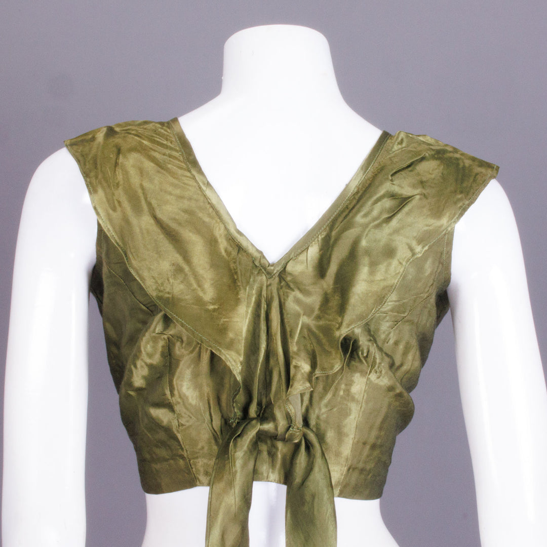 Green Handcrafted Modal Silk Blouse