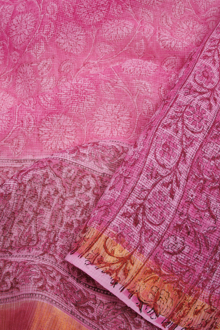 Pink Vanaspathi Printed Kota Cotton Saree 10068619 - Avishya