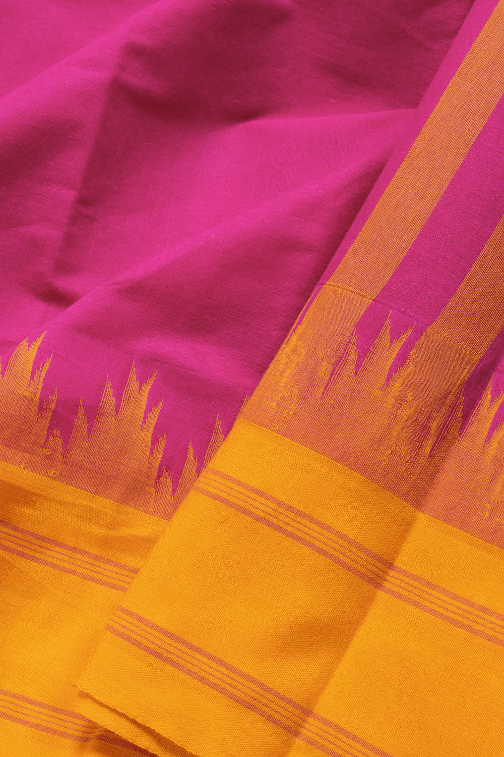 Barbie Pink Handloom Kanchi Cotton Saree 10069392 - Avishya