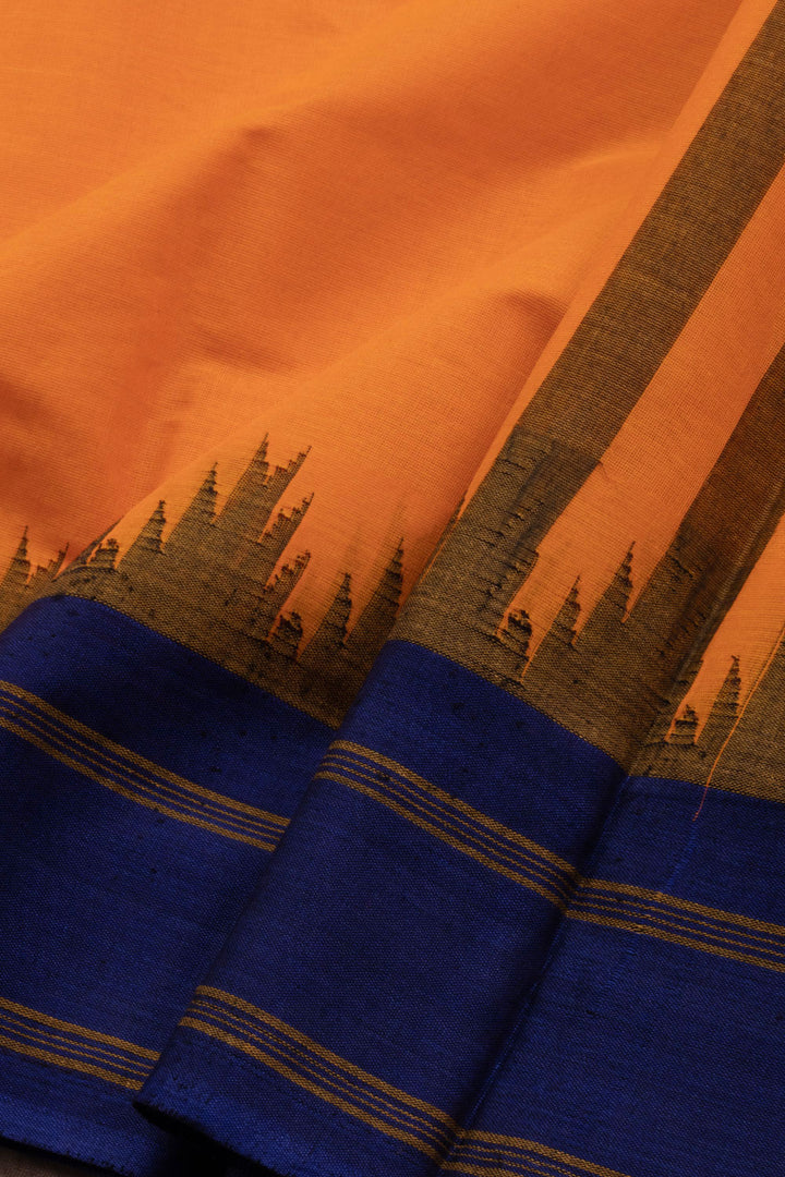 Dutch Orange Handloom Kanchi Cotton Saree 10069395 - Avishya