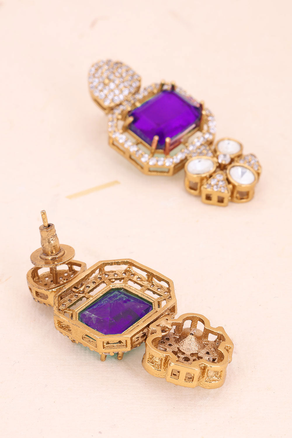 Purple Handcrafted Stone Earring