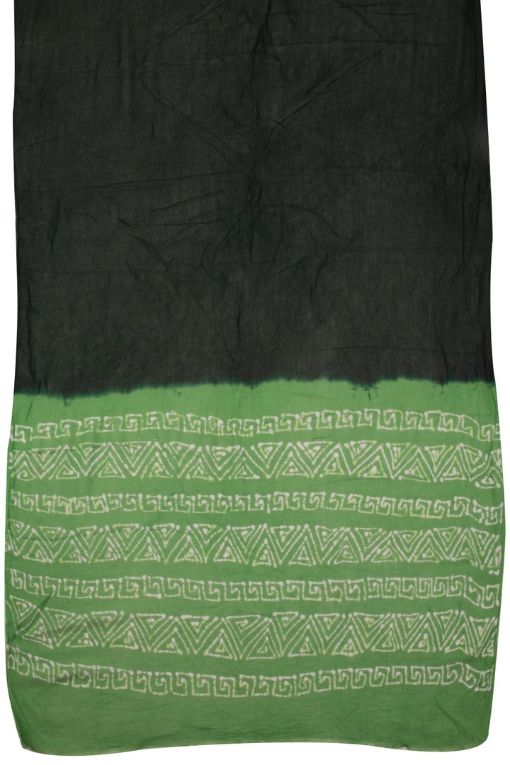 Pista Green Batik Cotton 3-Piece Salwar Suit Material-Avishya