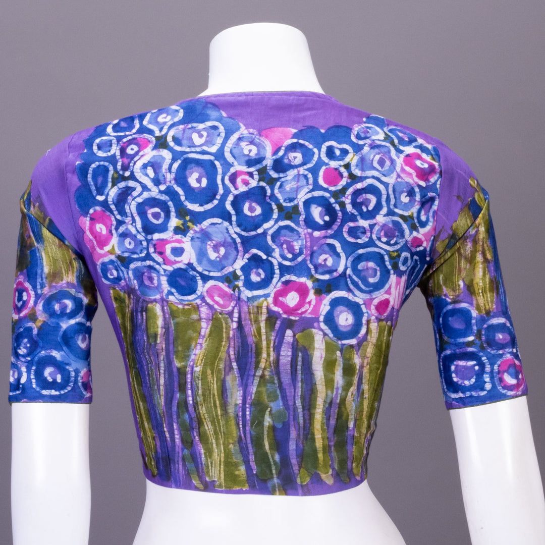 Purple Batik Hand Painted Cotton Blouse