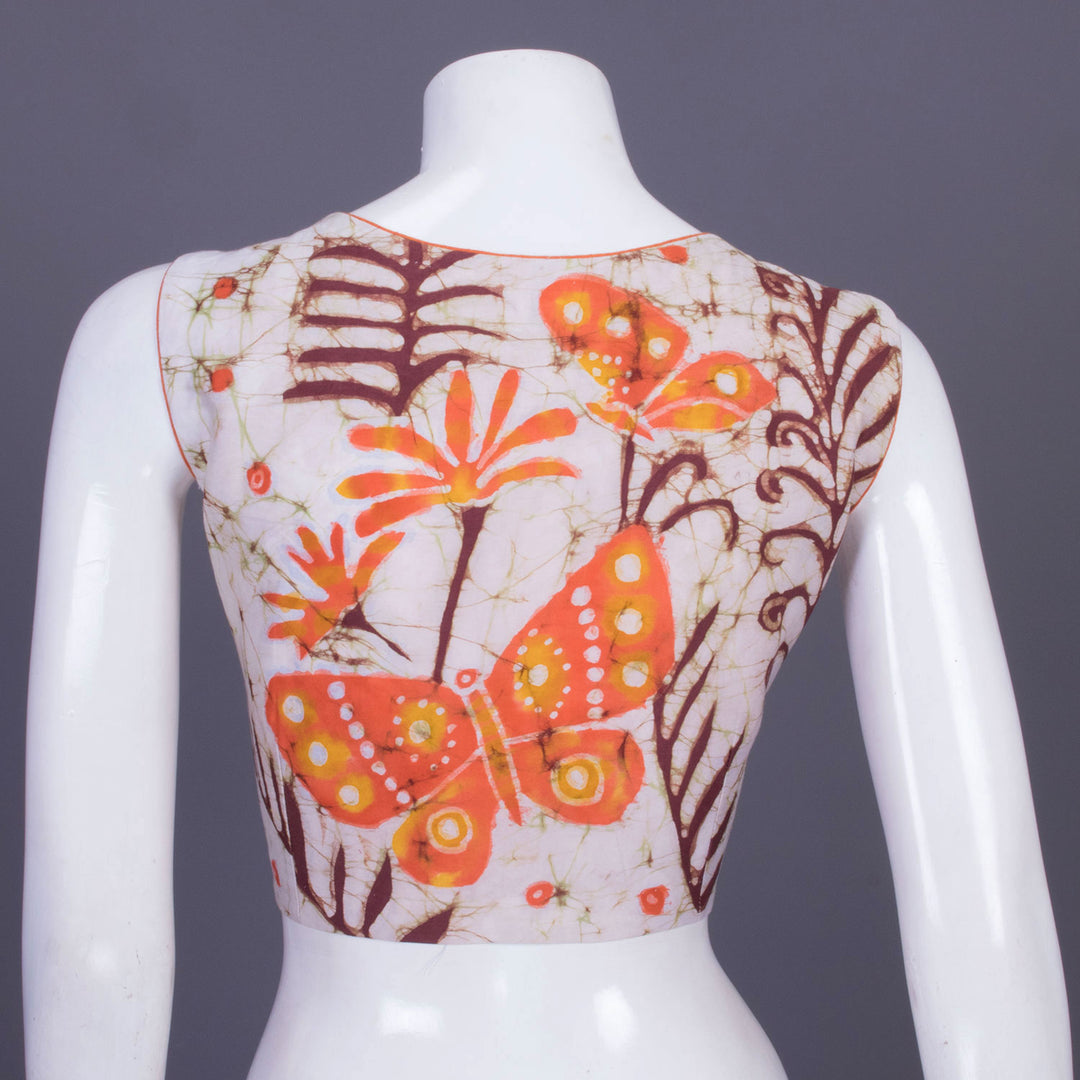 Off-White Batik Hand painted Cotton Blouse