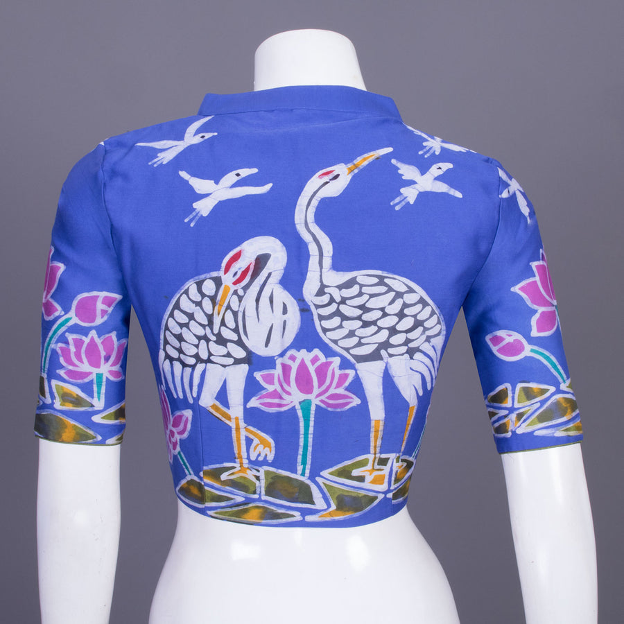 Royal Blue Batik Hand painted Cotton Blouse