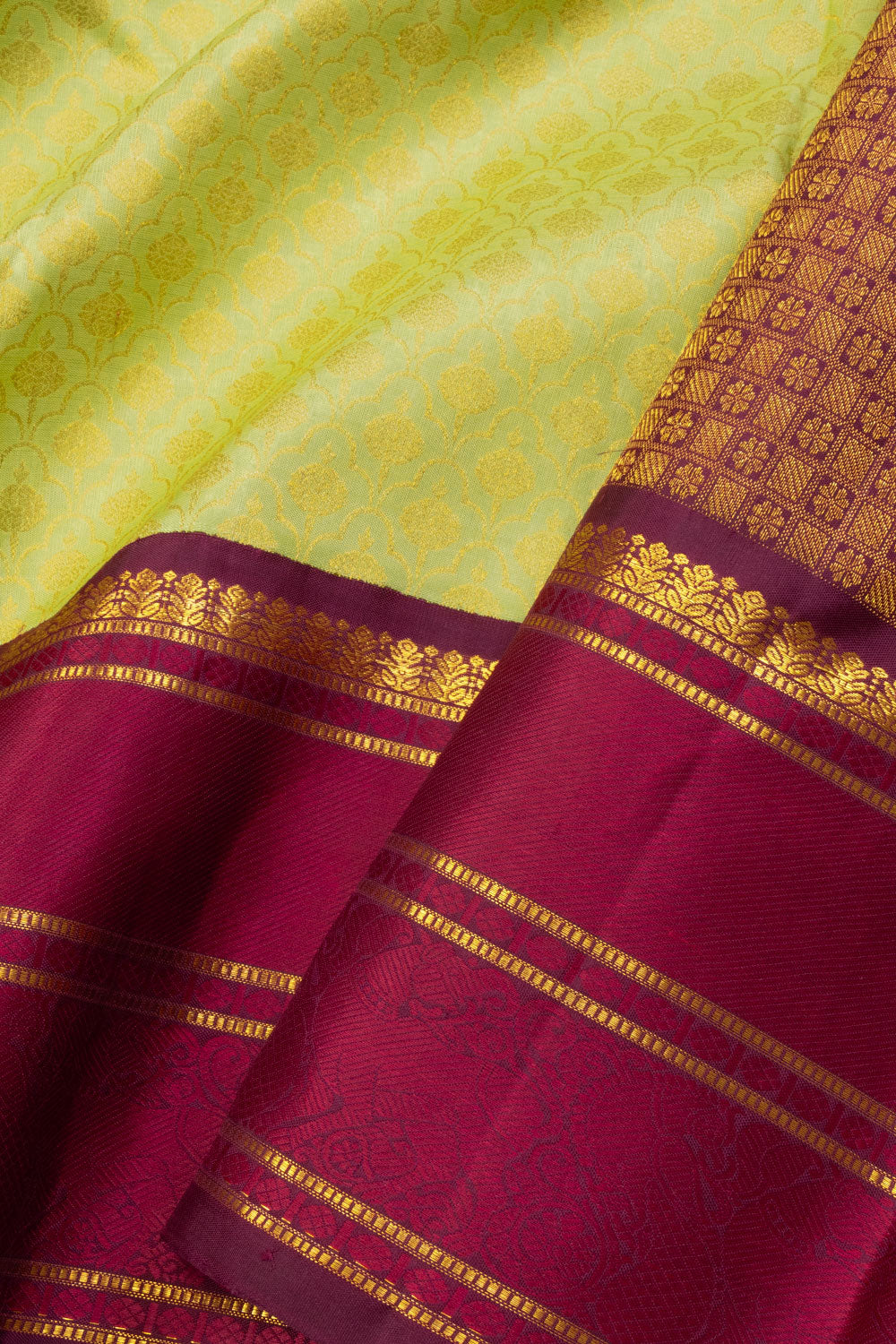 Yellow Bridal Korvai Kanjivaram Silk Saree 10070611