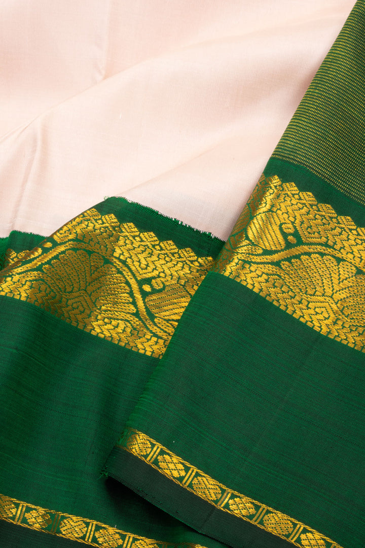 Off White Korvai Kanjivaram Silk Saree