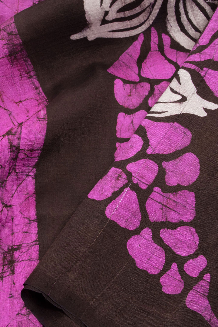 Pink Batik Tussar Silk Saree