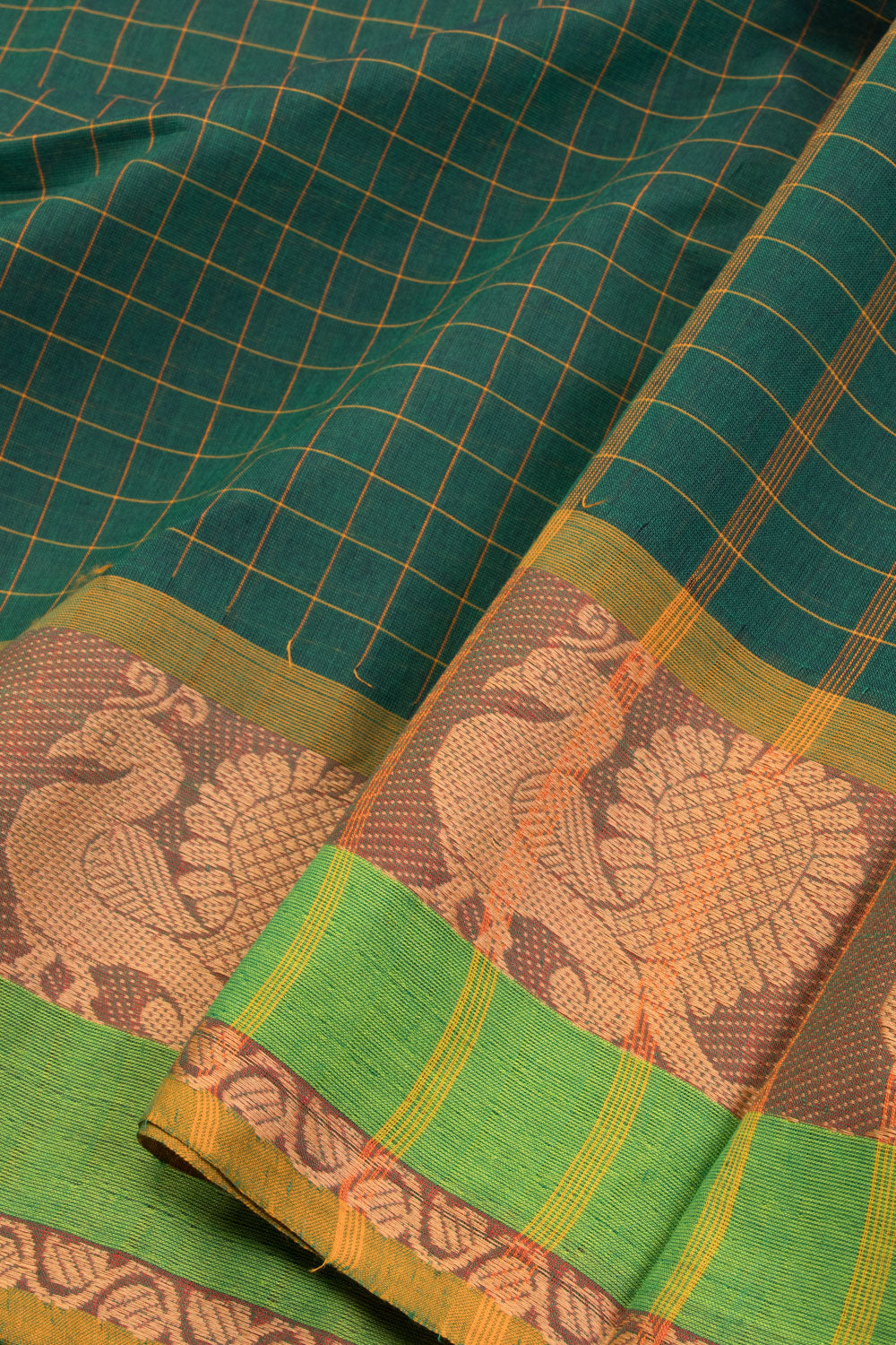 Green Handloom Kanchi Cotton Saree 10070917