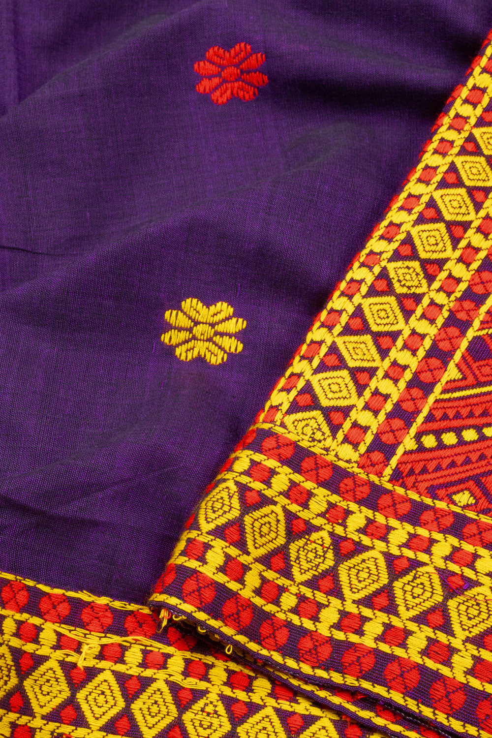 Purple Handloom Assam Cotton Saree  10070983