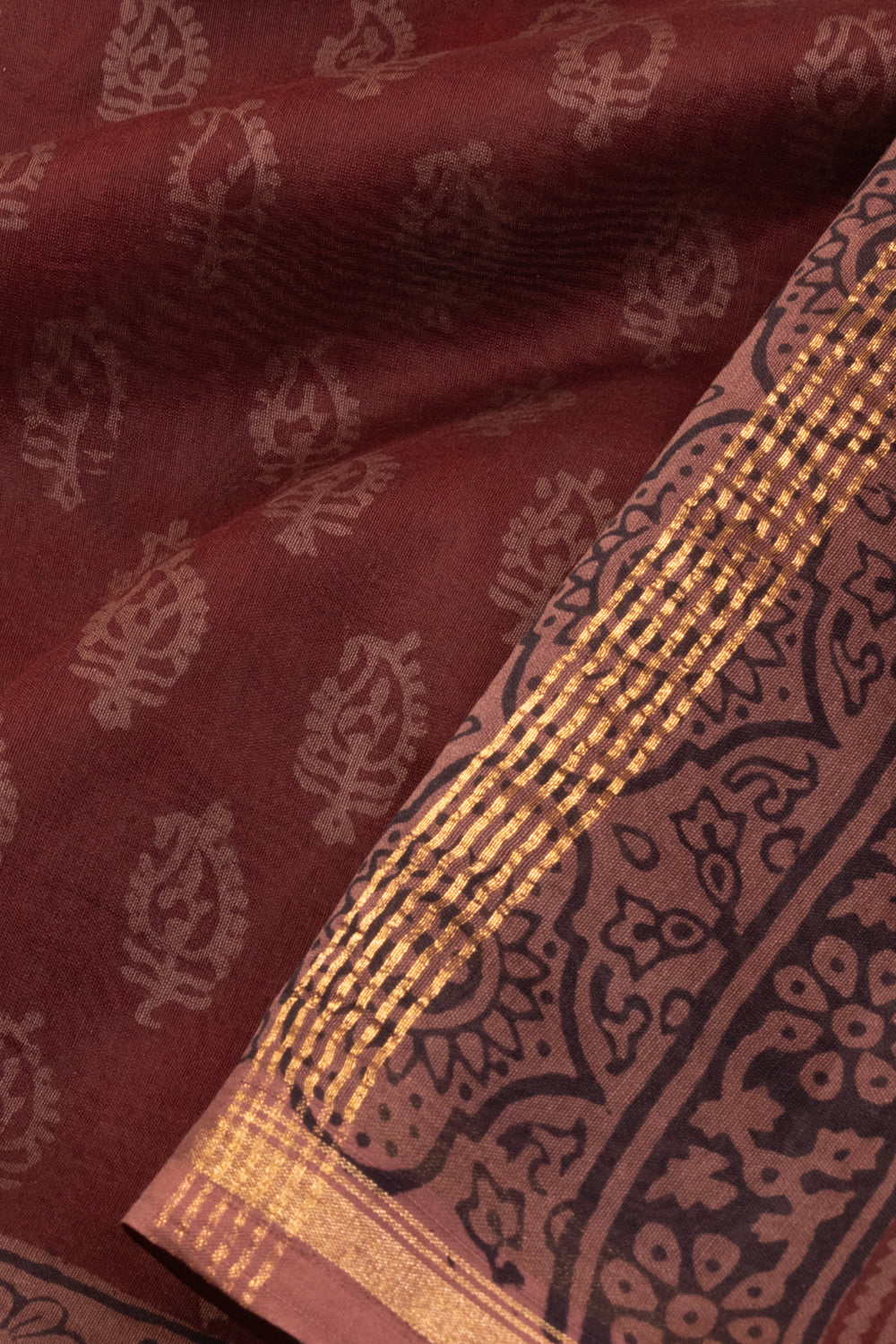 Brown Bagh Printed Silk Cotton Saree 10071004 - Avishya