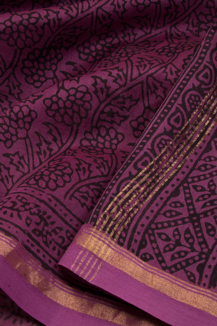 Purple Bagh Printed Silk Cotton Saree 10071012 - Avishya