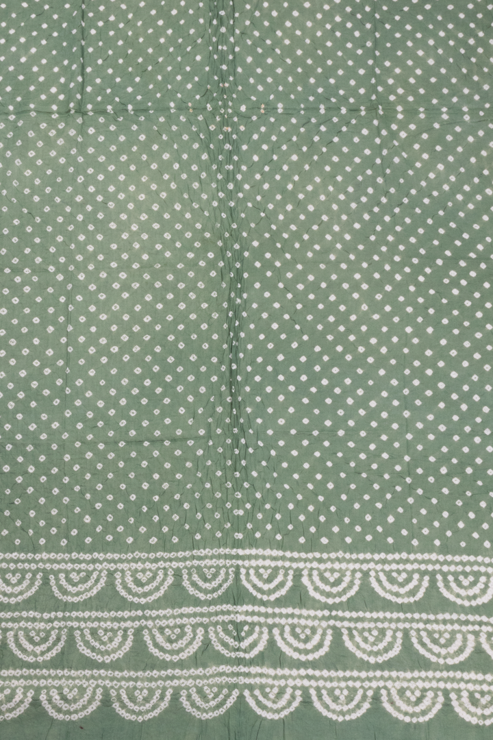 Green Bandhani Cotton 3-Piece Salwar Suit Material 