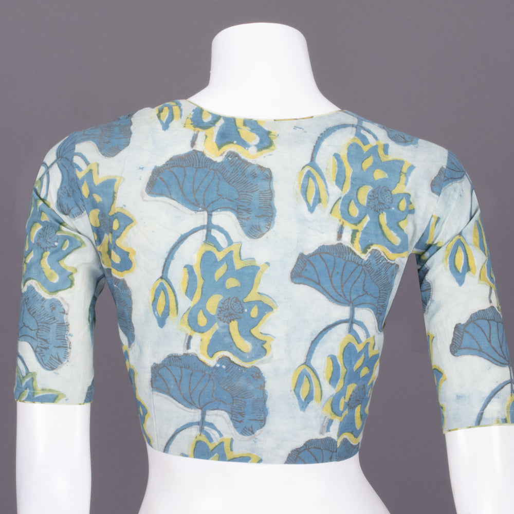 Blue Handblock Vanaspathi Printed Cotton Blouse