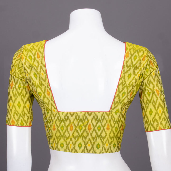 Green Ikat Silk Cotton Blouse 