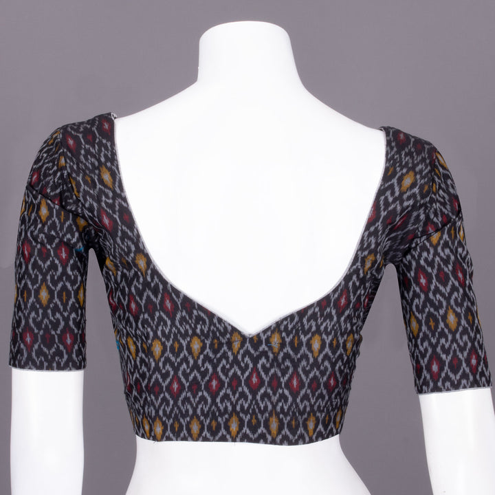 Black Ikat Silk Cotton Blouse