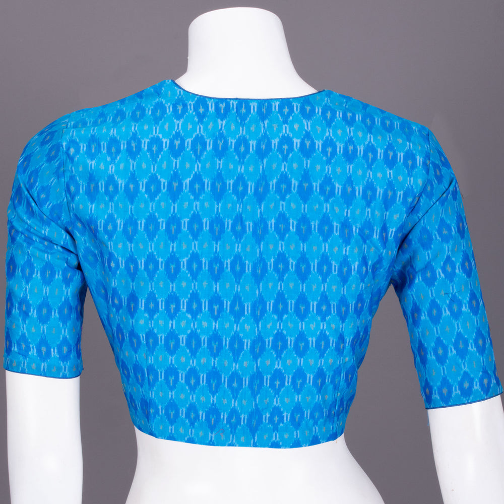 Blue Ikat Silk Cotton Blouse