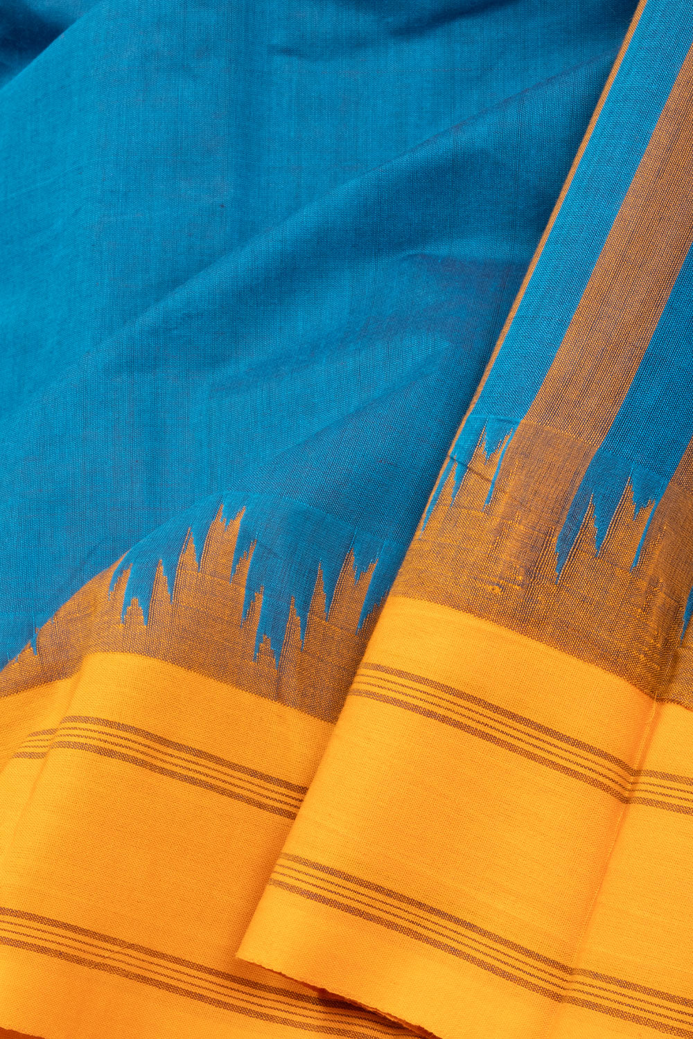 Blue Handloom Kanchi Cotton Saree