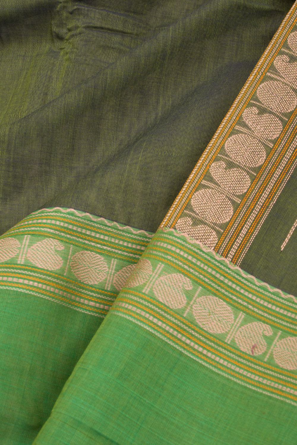 Green Handloom Kanchi Cotton Saree