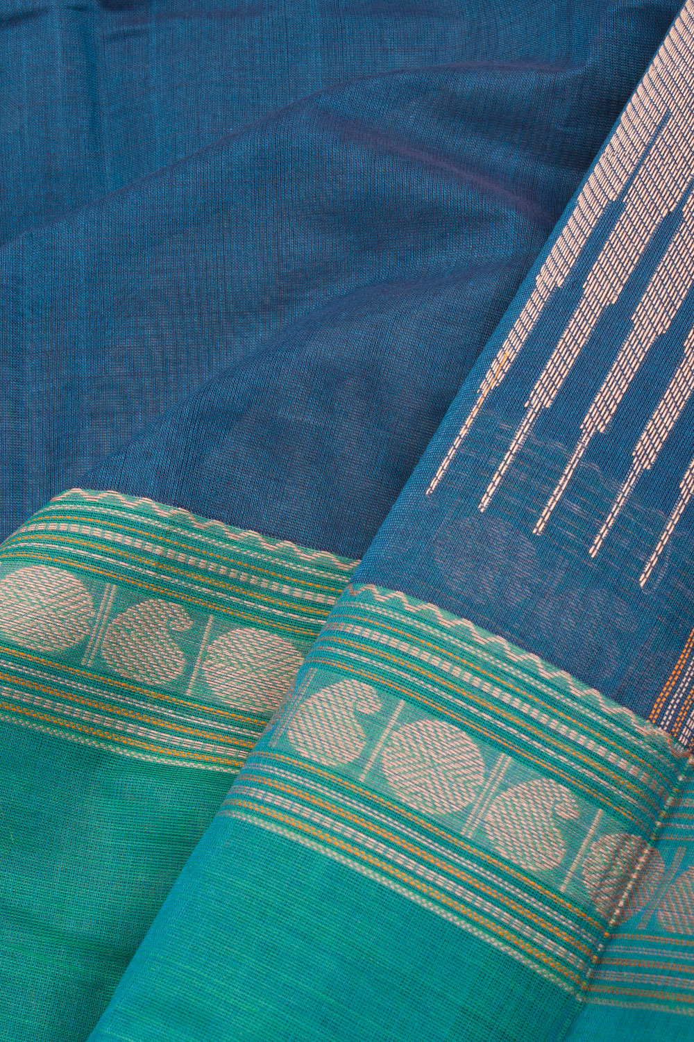 Blue Handloom Kanchi Cotton Saree 