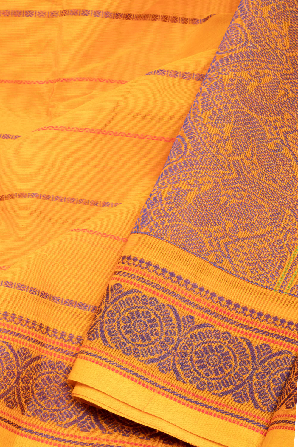 Orange Handloom Kanchi Cotton Saree