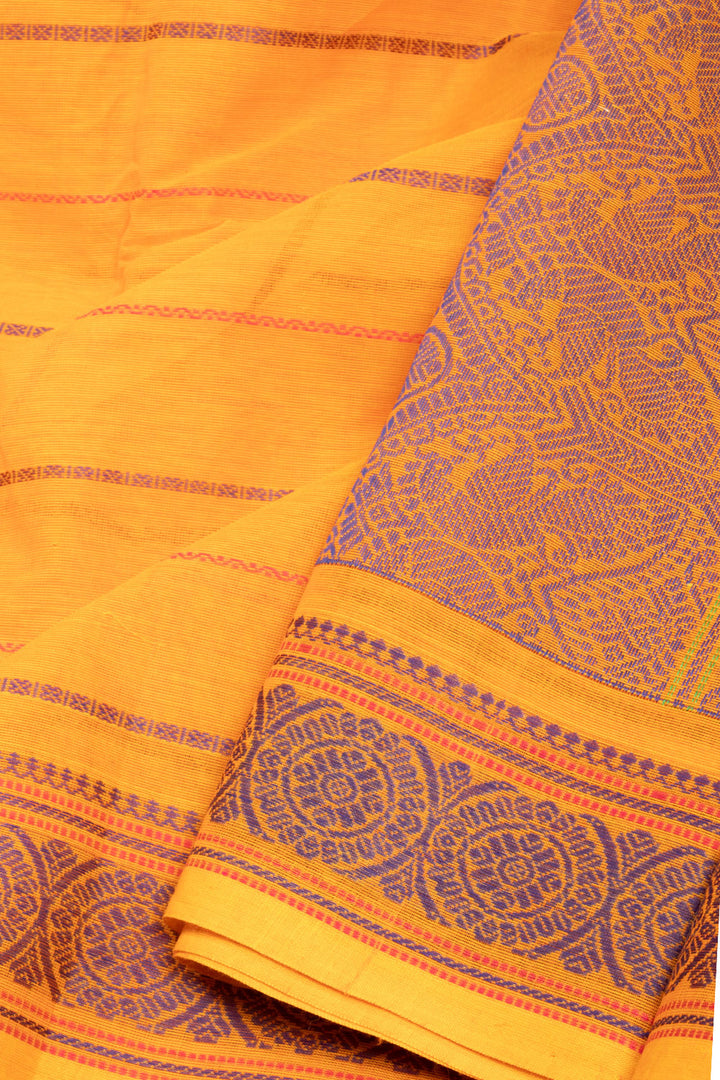 Orange Handloom Kanchi Cotton Saree