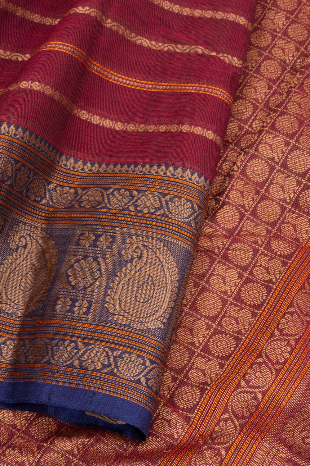 Maroon Handloom Kanchi Cotton Saree