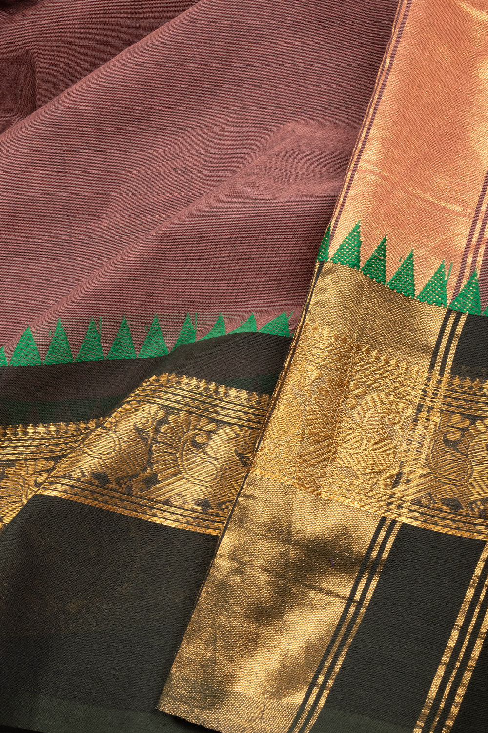 Mauve Handloom Kanchi Cotton Saree