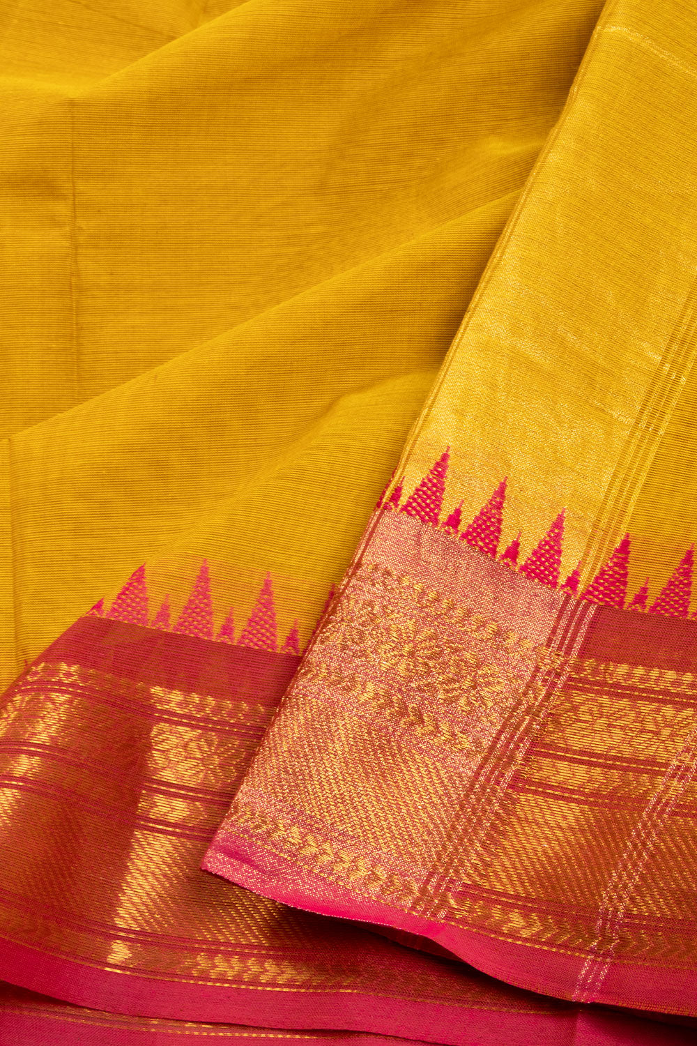 Yellow Handloom Kanchi Cotton Saree