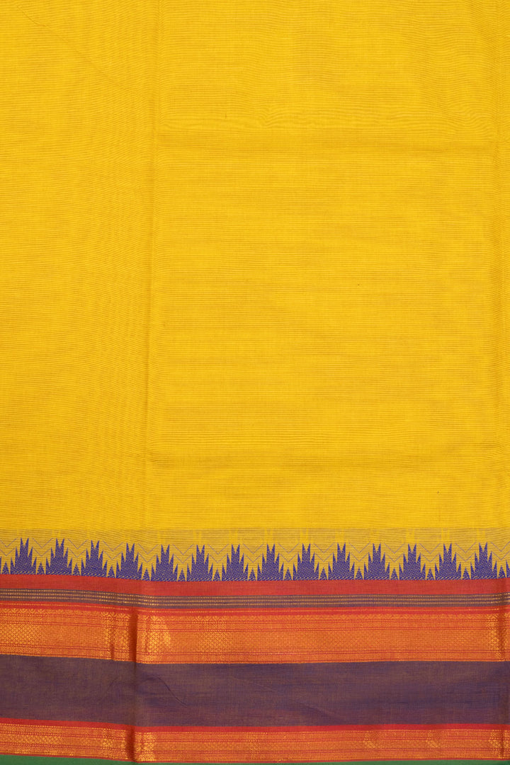 Yellow Handloom Kanchi Cotton Saree