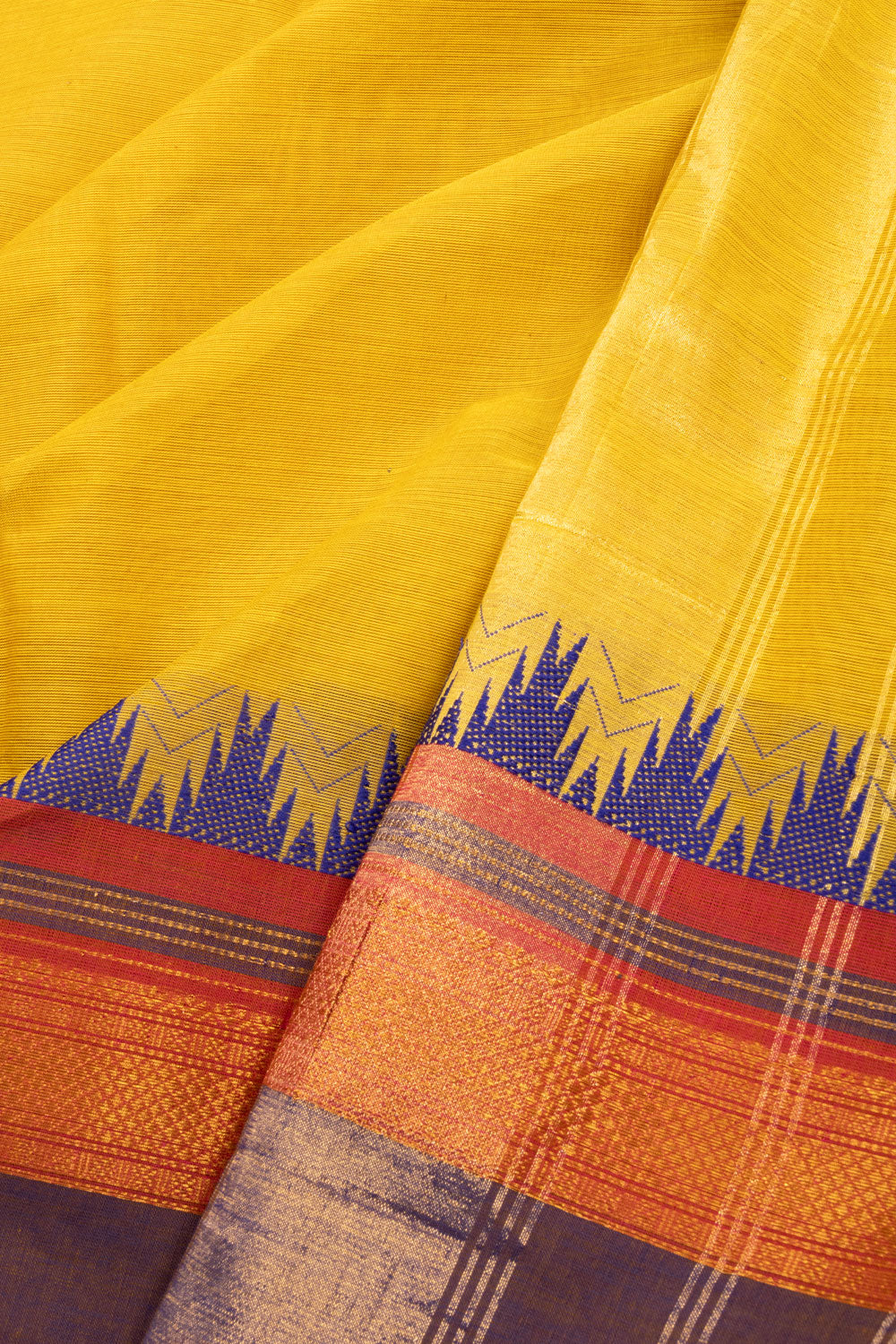 Yellow Handloom Kanchi Cotton Saree