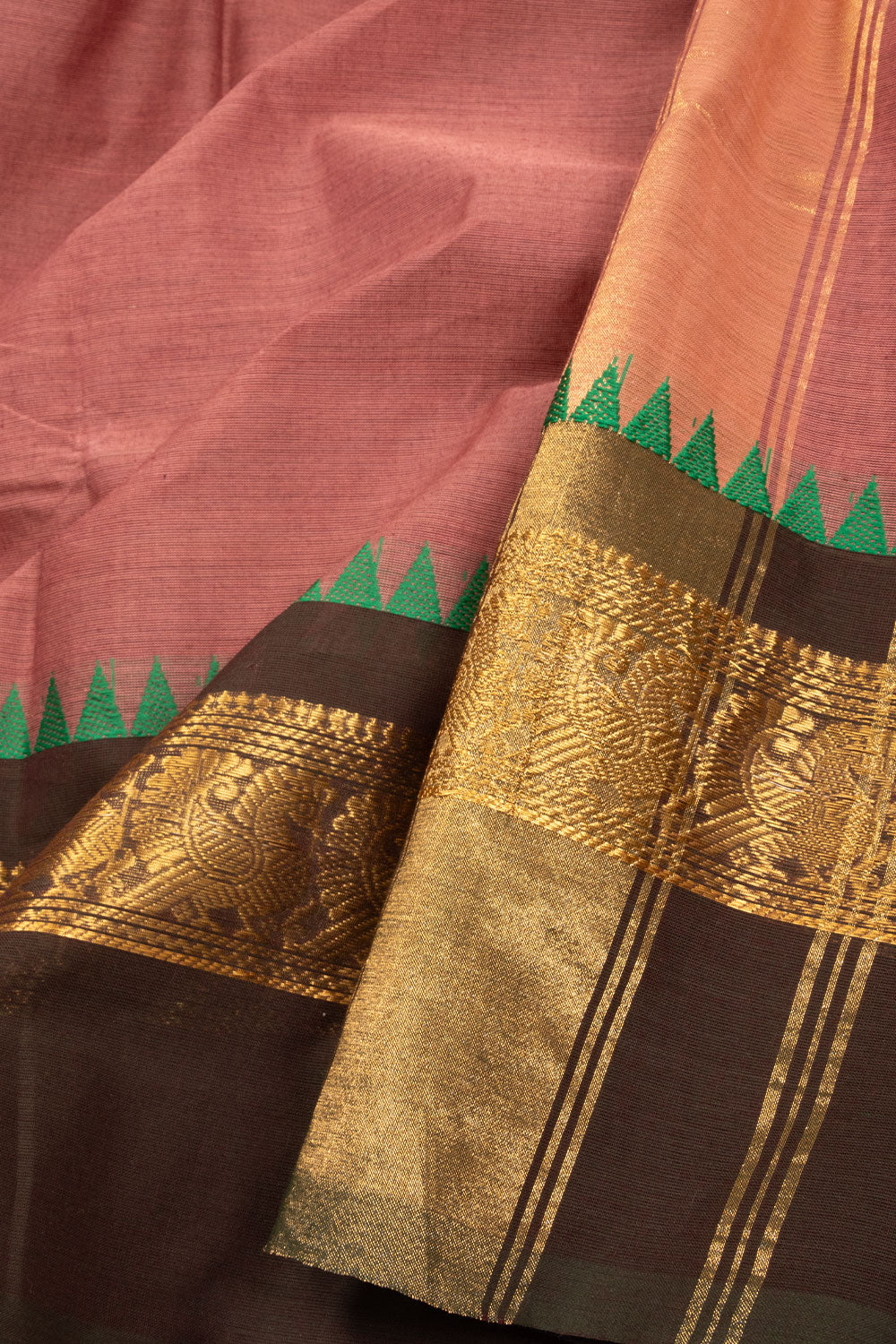 Mauve Handloom Kanchi Cotton Saree