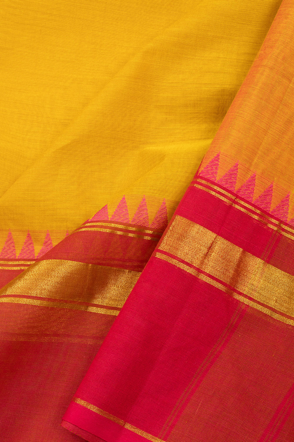 Yellow Handloom Kanchi Cotton Saree