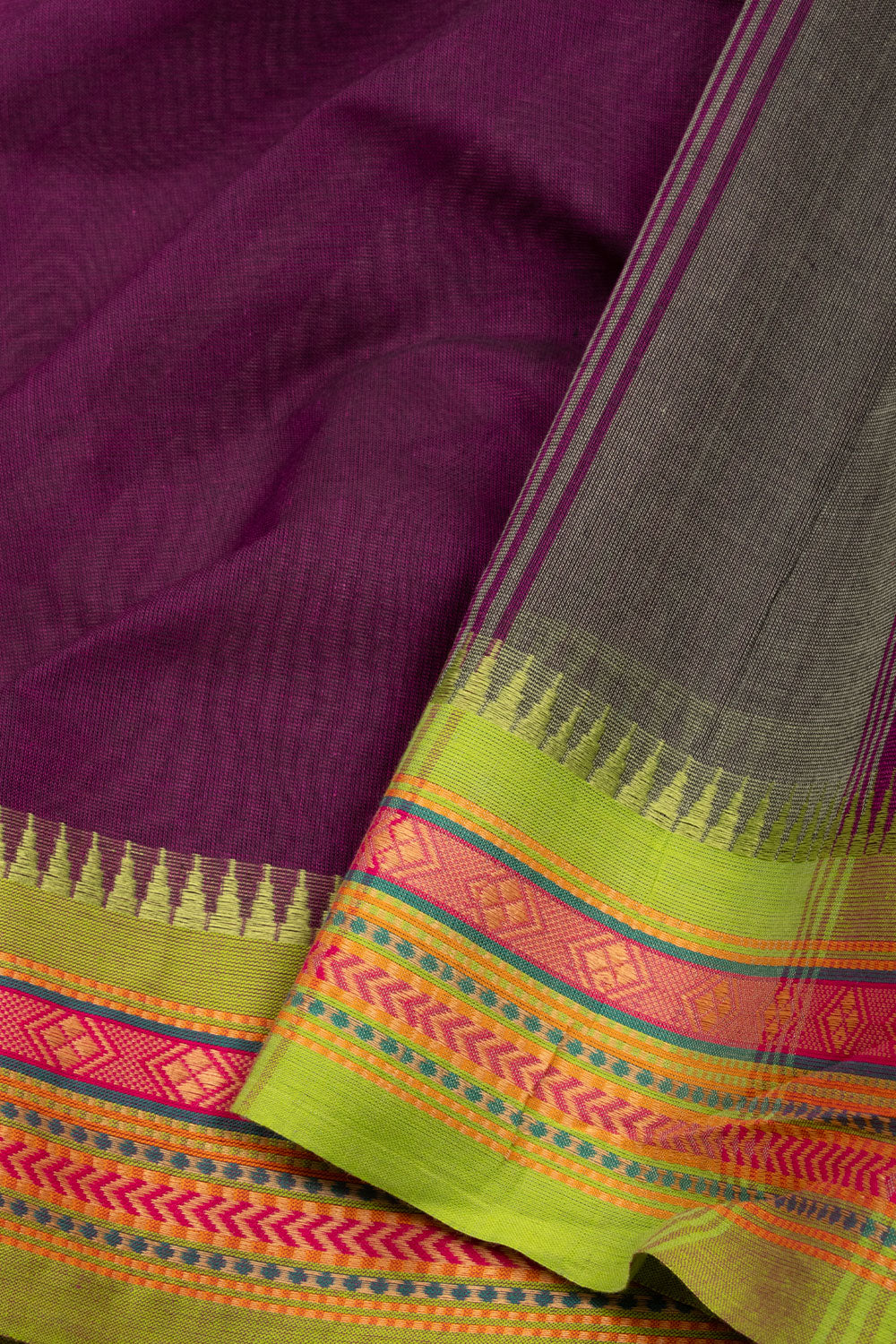 Purple Handloom Kanchi Cotton Saree