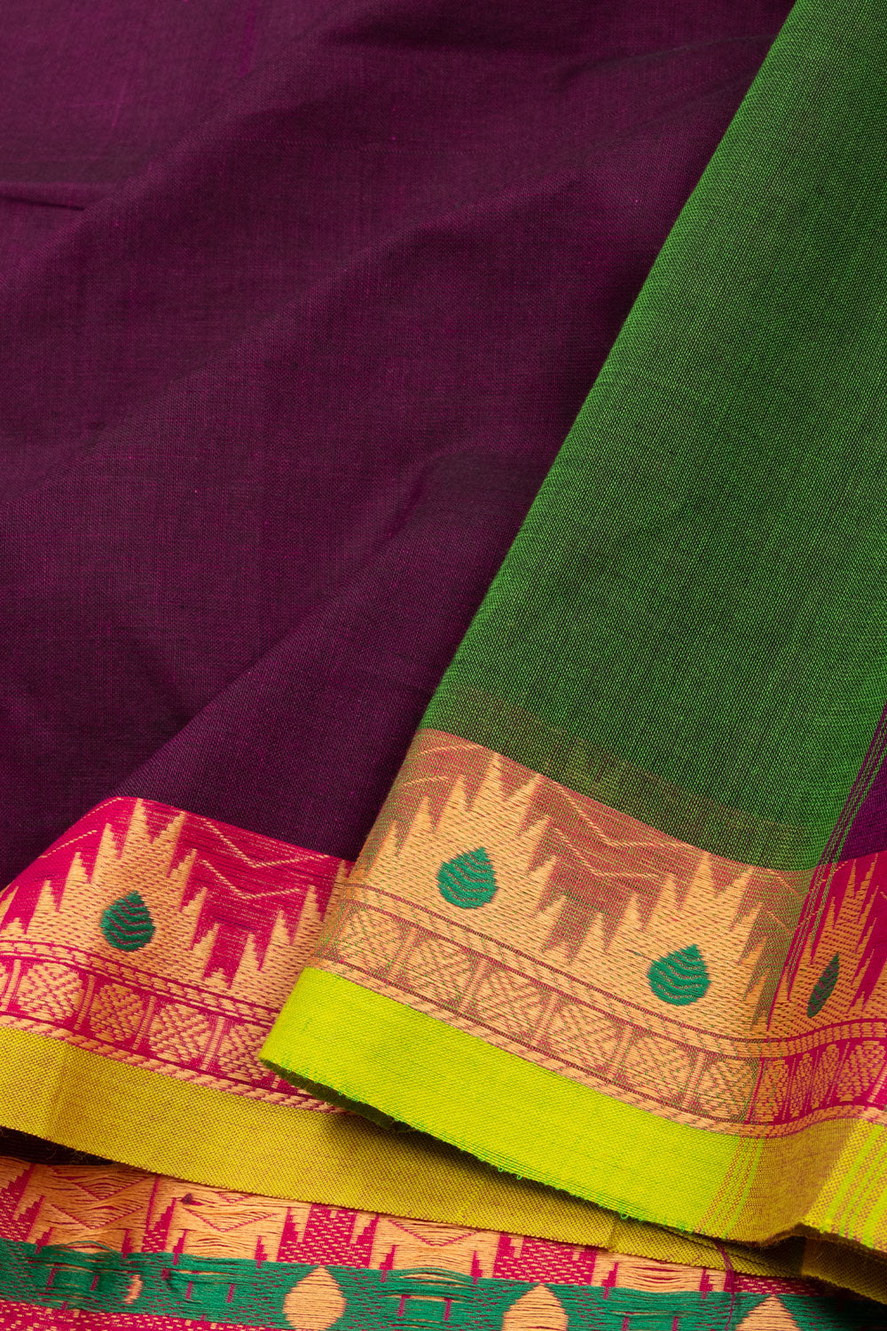 Violet Handloom Kanchi Cotton Saree