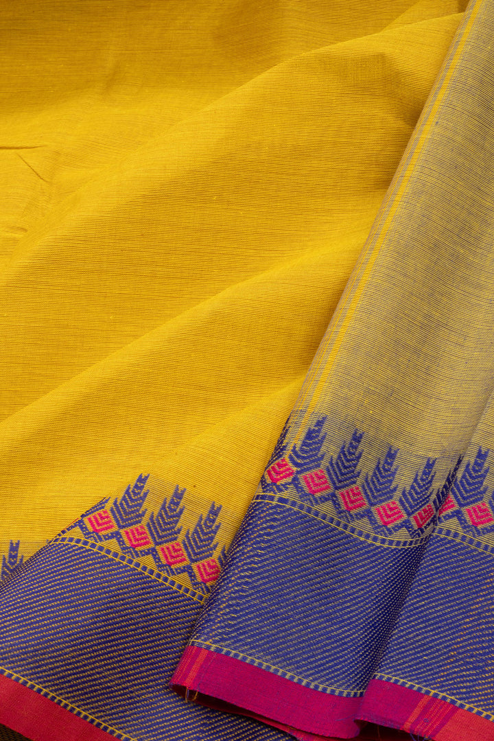 Yellow Handloom Kanchi Cotton Saree