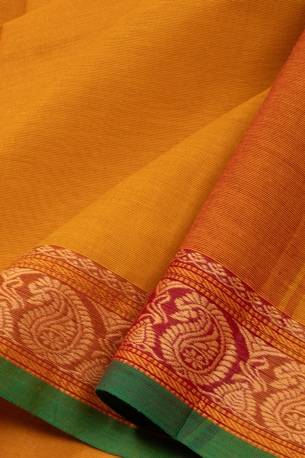 Orange Handloom Kanchi Cotton Saree