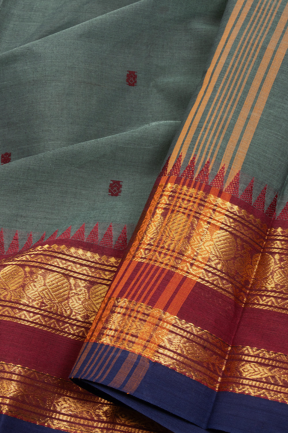 Grey Handloom Kanchi Cotton Saree